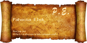 Pahocsa Elek névjegykártya
